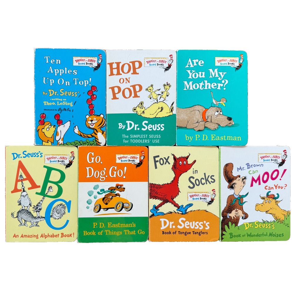 Dr. Seuss Bright & Early Board Books Lot of 7 Toddler Baby Eastman Go Dog ABC